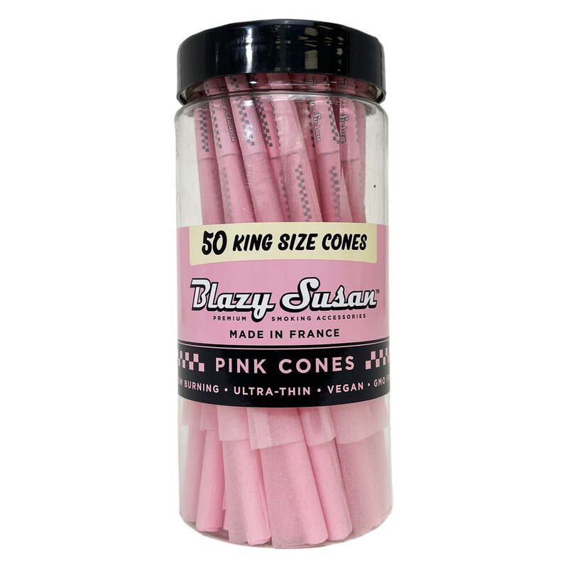 BLAZY SUSAN CONES & PAPER | PINK KING SIZE 50CT JAR