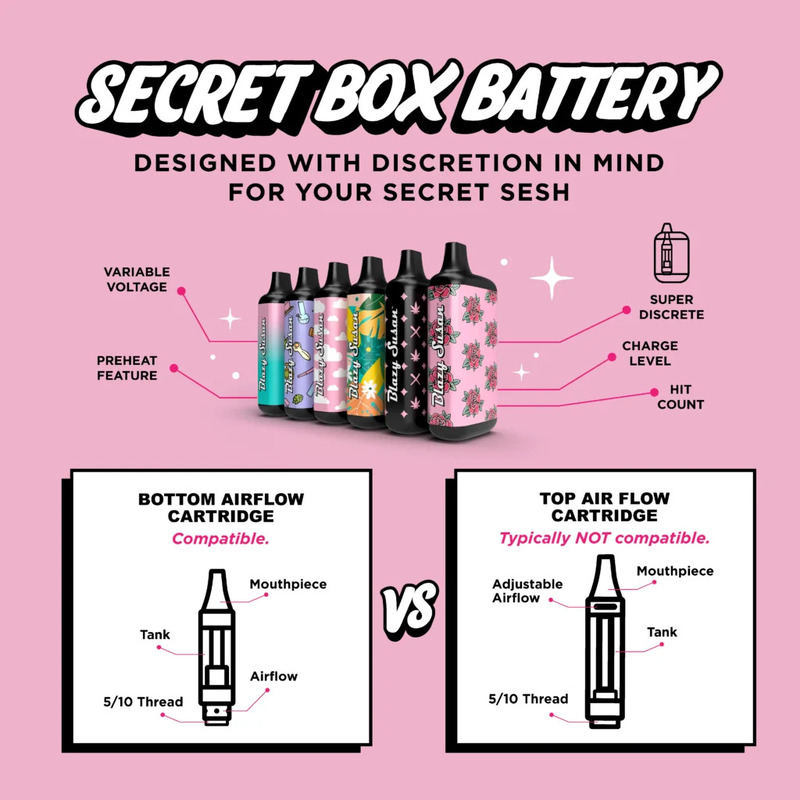 BLAZY SUSAN SECRET VAPE 1000 mAh battery 6ct BOX