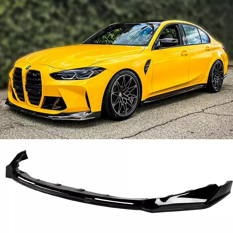 BMW G8X G80 G82 M3 M4 V Style Gloss Black Front Lip Splitter (2021+)