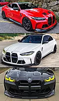 BMW G8X G80 G82 M3 M4 V Style Gloss Black Front Lip Splitter (2021+)