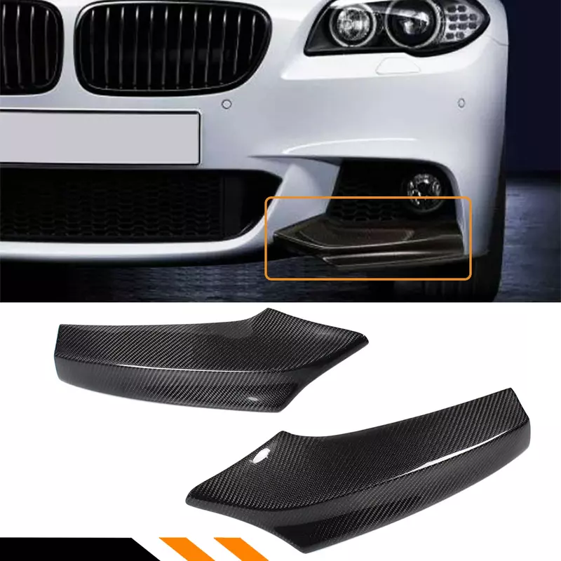 BMW F10 5 Series Carbon Fiber Front Bumper Canards (2011–2016)