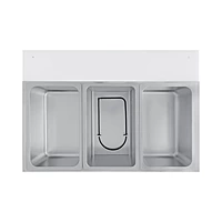 Baño María eléctrico de 3 insertos entrepaño galvanizado