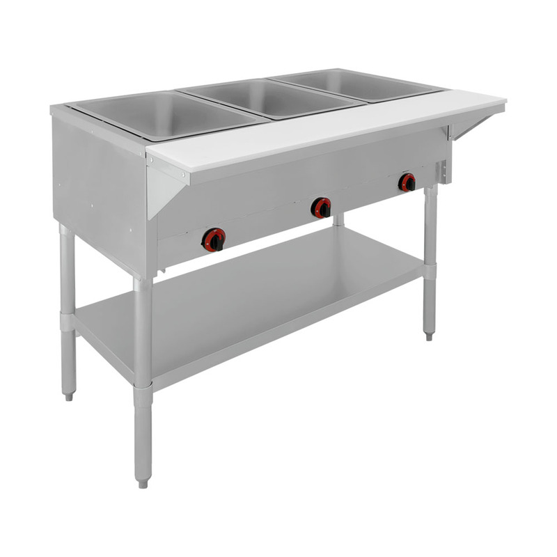 Baño María gas de 3 insertos entrepaño