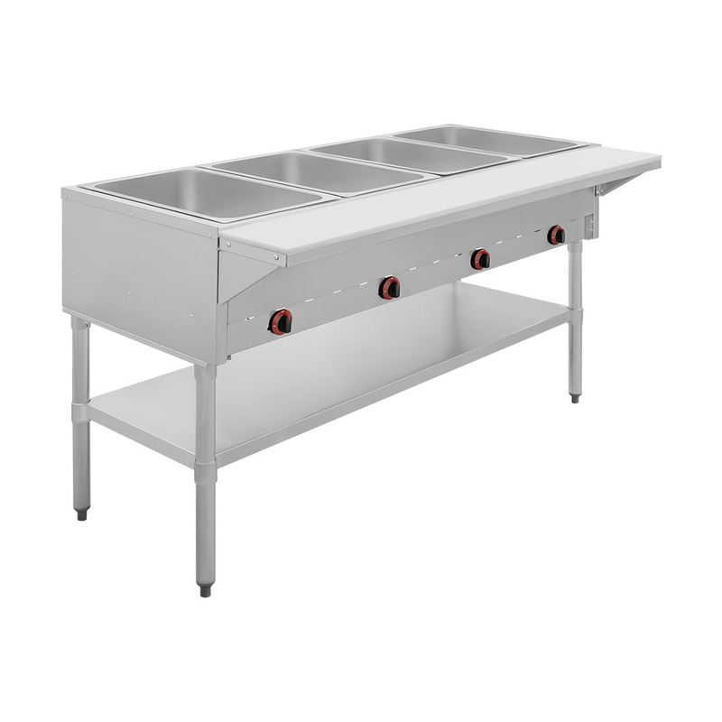 Baño María gas de 4 insertos entrepaño