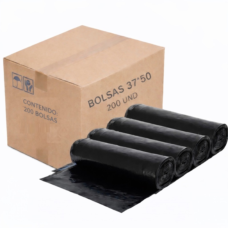 Bolsas negras 37 x 50 cm para basura de uso institucional y comercial