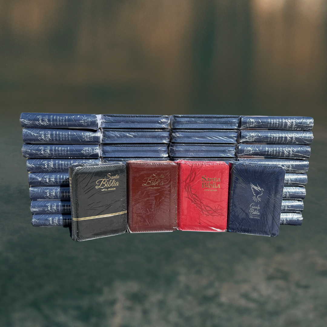 Biblia de Bolsillo Azúl / Imitación Piel / Letra Pequeña de 9 - Caja de 35 unidades