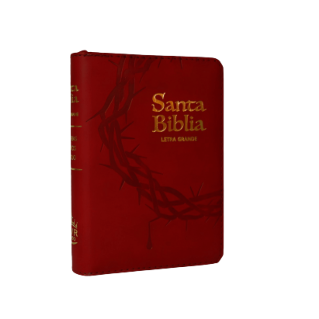 Biblia de Bolsillo, Imitación Piel, Letra Pequeña, Rojo