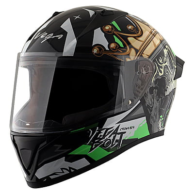VEGA BOLT CROWN DULL BLACK NEON GREEN M/V (L)