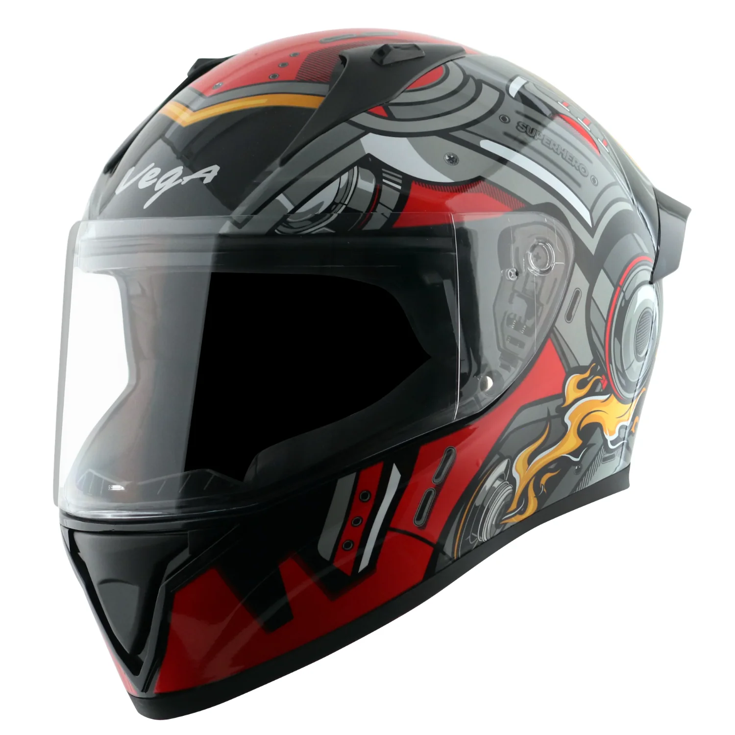 VEGA BOLT SUPERHERO DULL BLACK RED M/V (L)
