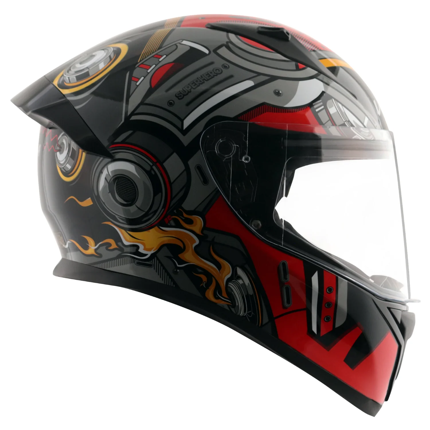VEGA BOLT SUPERHERO DULL BLACK RED M/V (L)