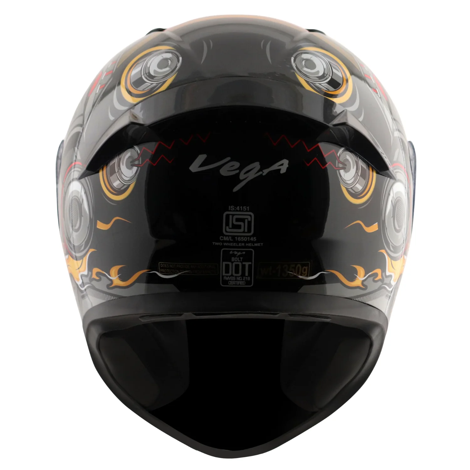 VEGA BOLT SUPERHERO DULL BLACK RED M/V (L)