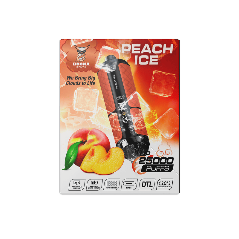 BOOMA VAPE 25K- PEACH ICE