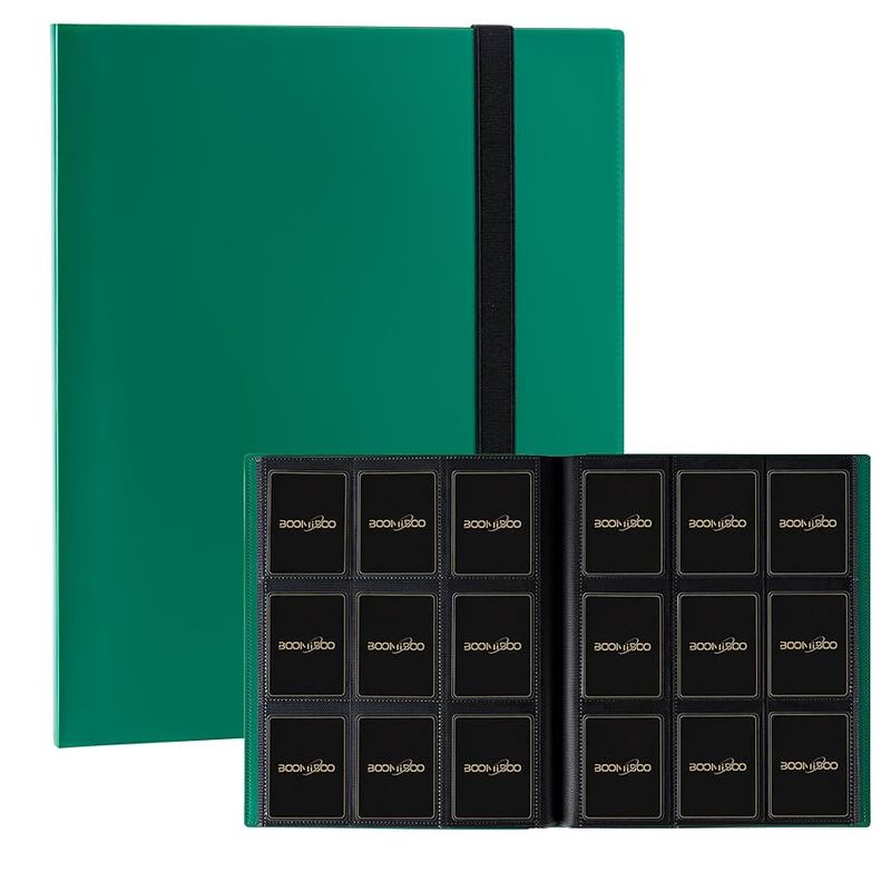 GREEN 9-POCKET BINDER