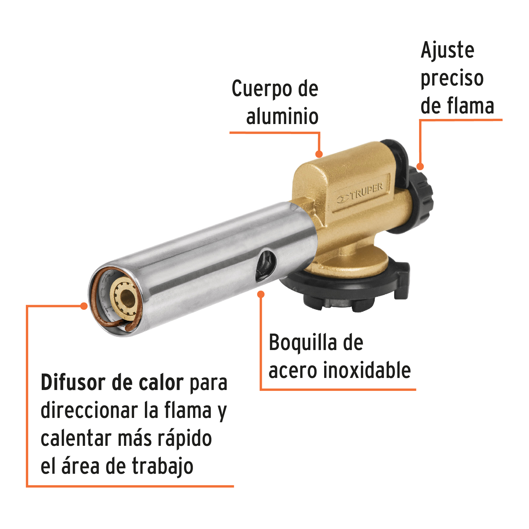 Boquilla metálica con enc electrónico p/lata de 1/4 vuelta - BOQ-90 / 11987