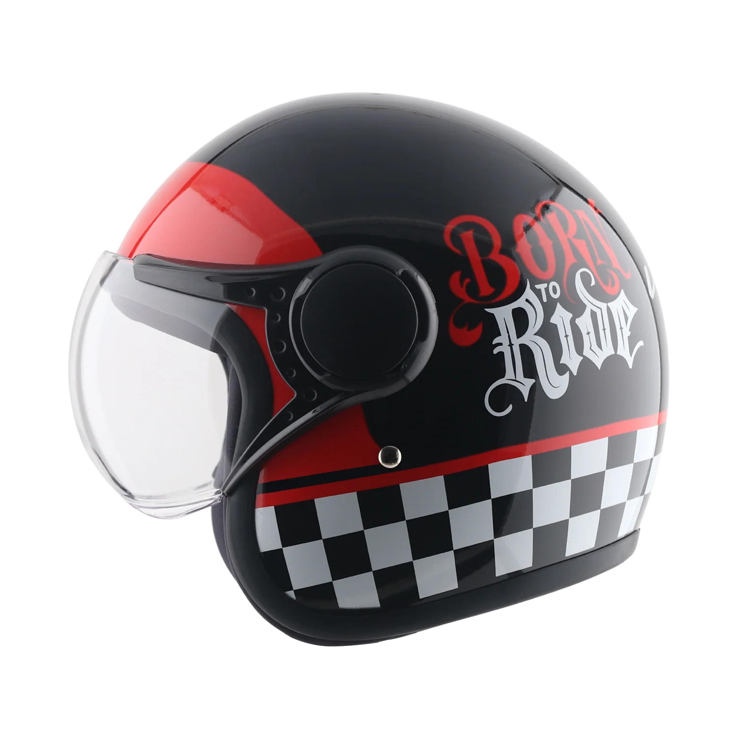 VEGA JET W/VISOR BORN TO RIDE BLACK RED C/V (L) VEGA JET W/VISOR BORN TO RIDE BLACK RED C/V (L)