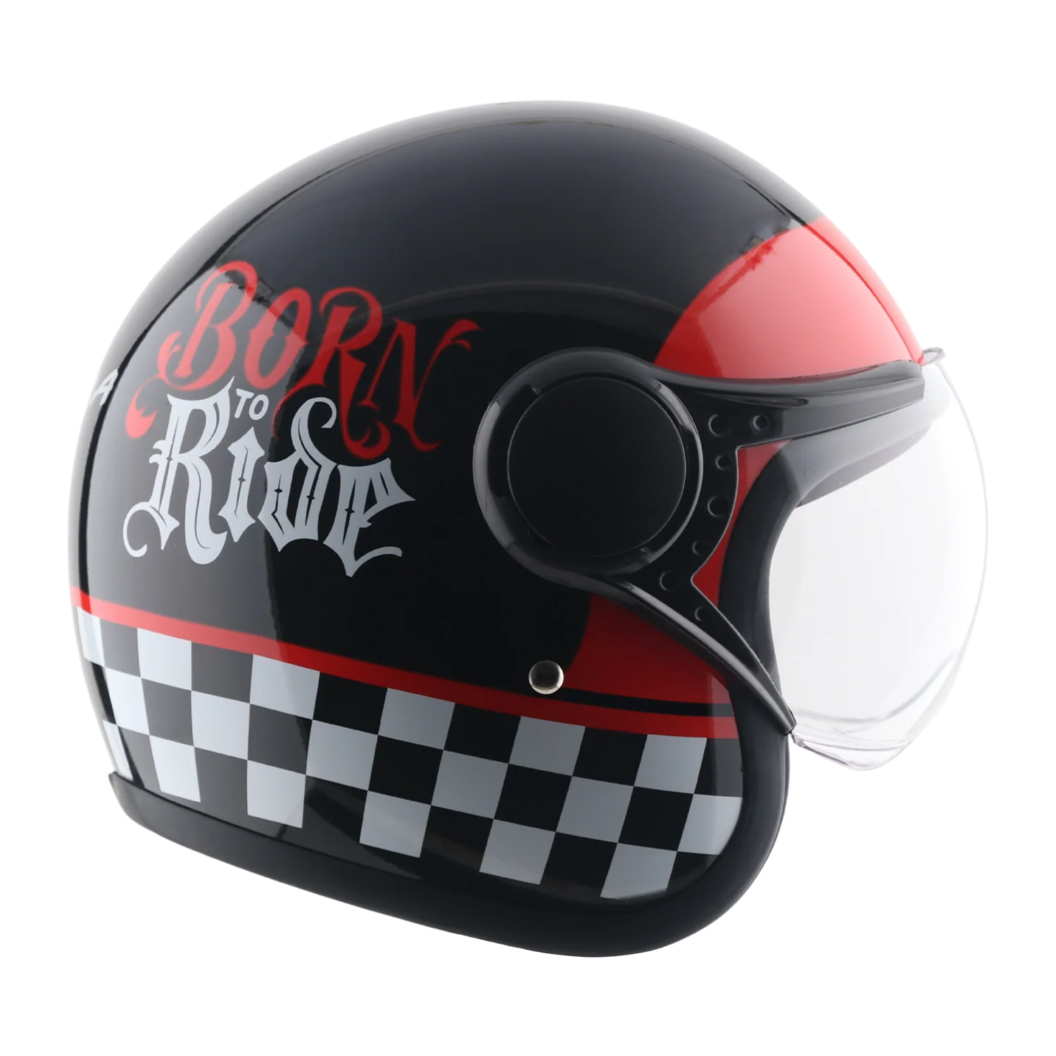 VEGA JET W/VISOR BORN TO RIDE BLACK RED C/V (L) VEGA JET W/VISOR BORN TO RIDE BLACK RED C/V (L)