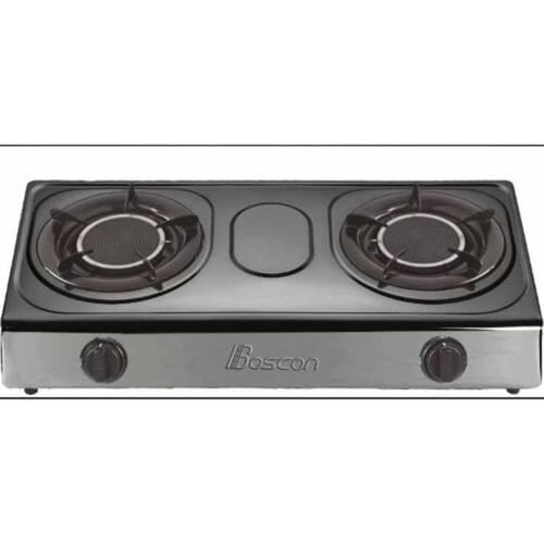 BOSCON STAINLESS TOP 2 BURNERS GAS COOKER STOVE