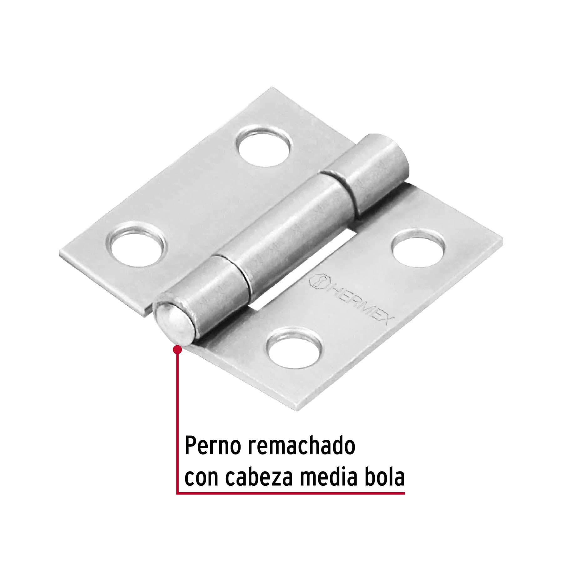 Bisagra rectangular 1', acero pulido - BR-100 / 43185
