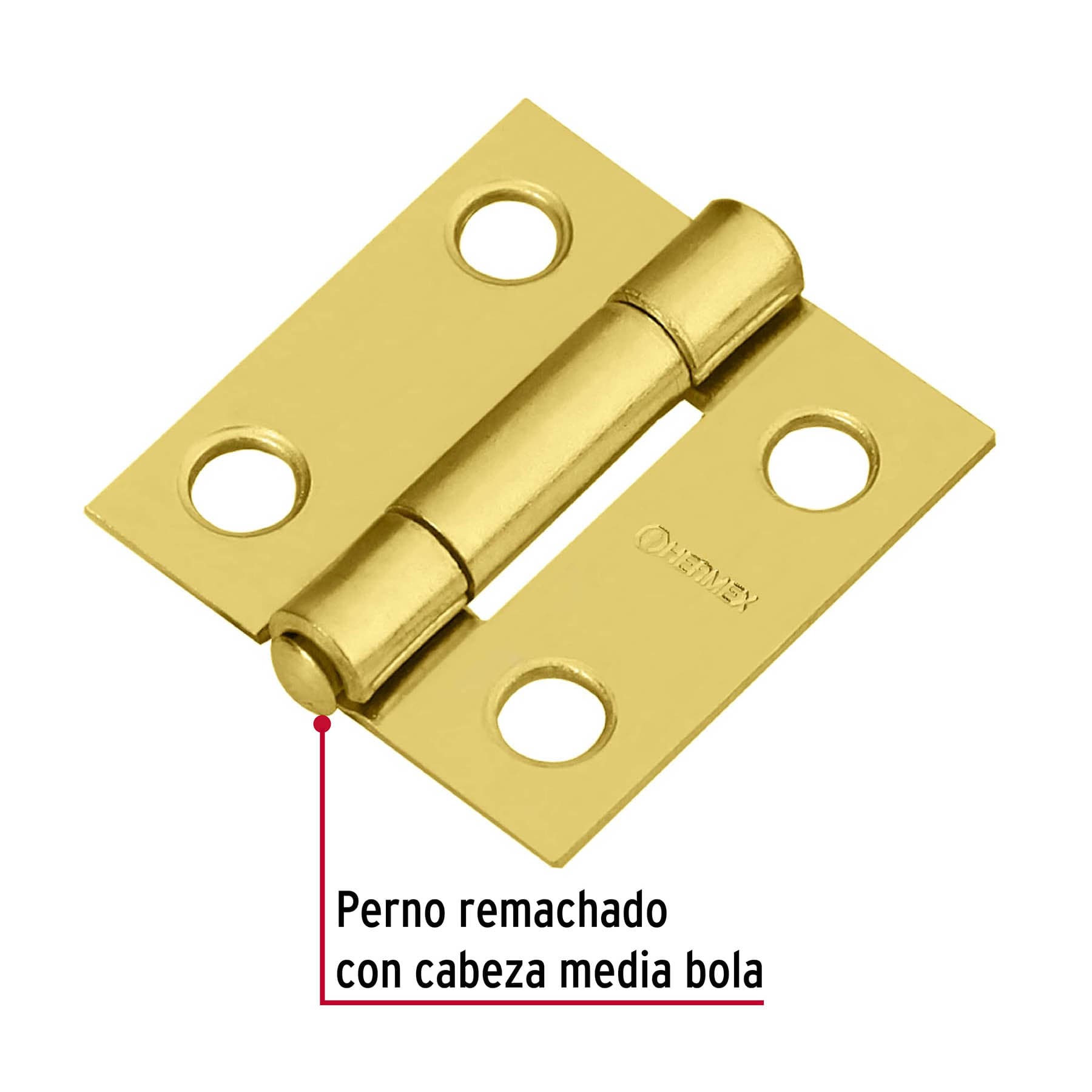 Bisagra rectangular 1', acero latonado - BR-101 / 43192