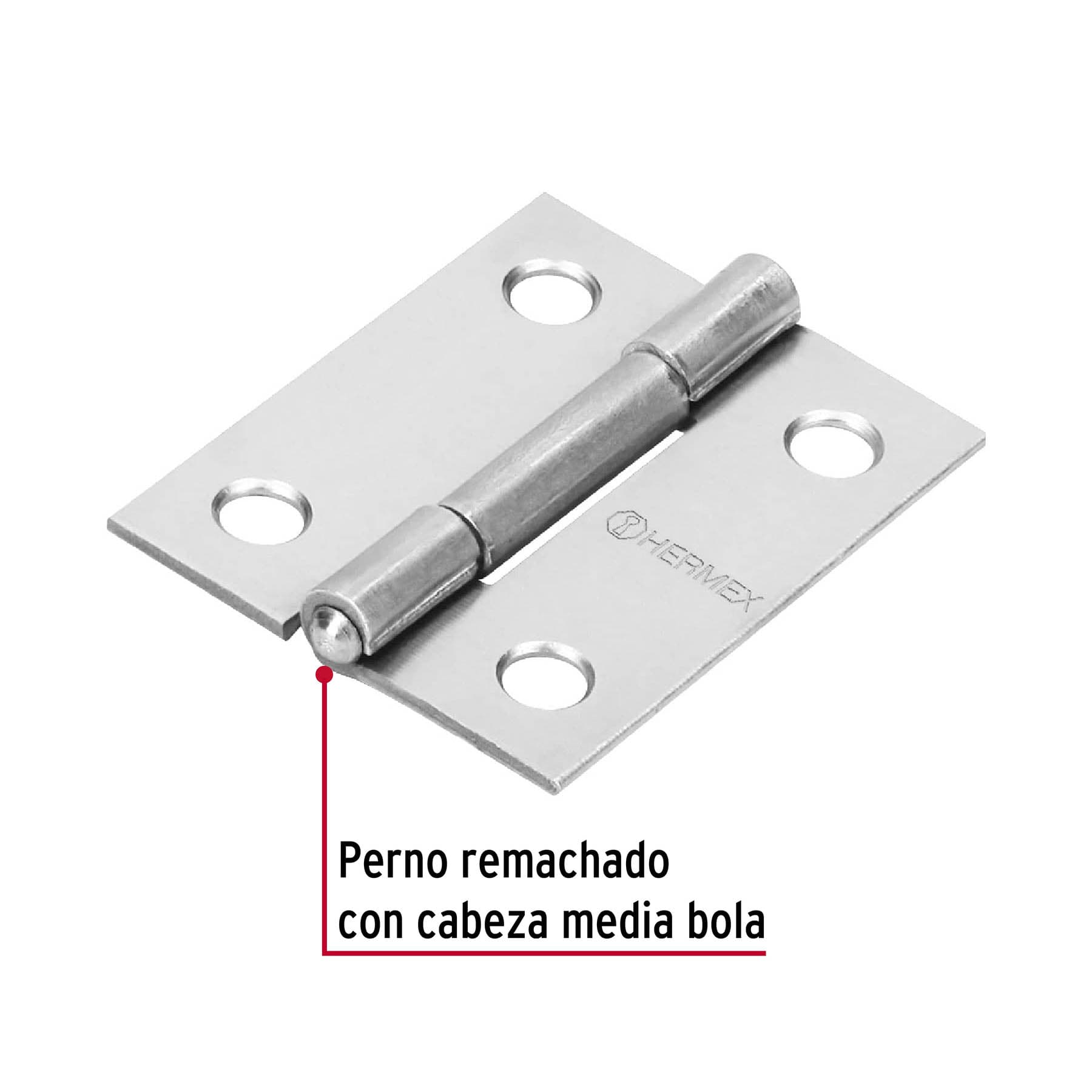 Bisagra rectangular 1-1/2', acero pulido - BR-150 / 43186