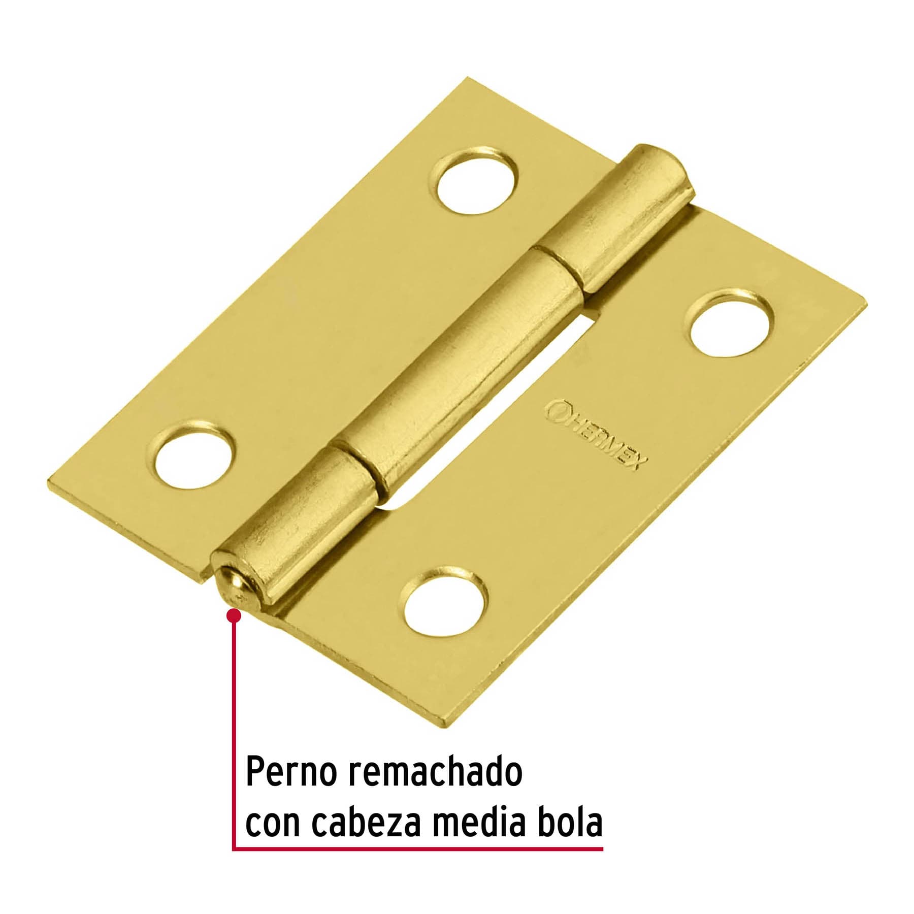 Bisagra rectangular 1-1/2', acero latonado - BR-151 / 43193