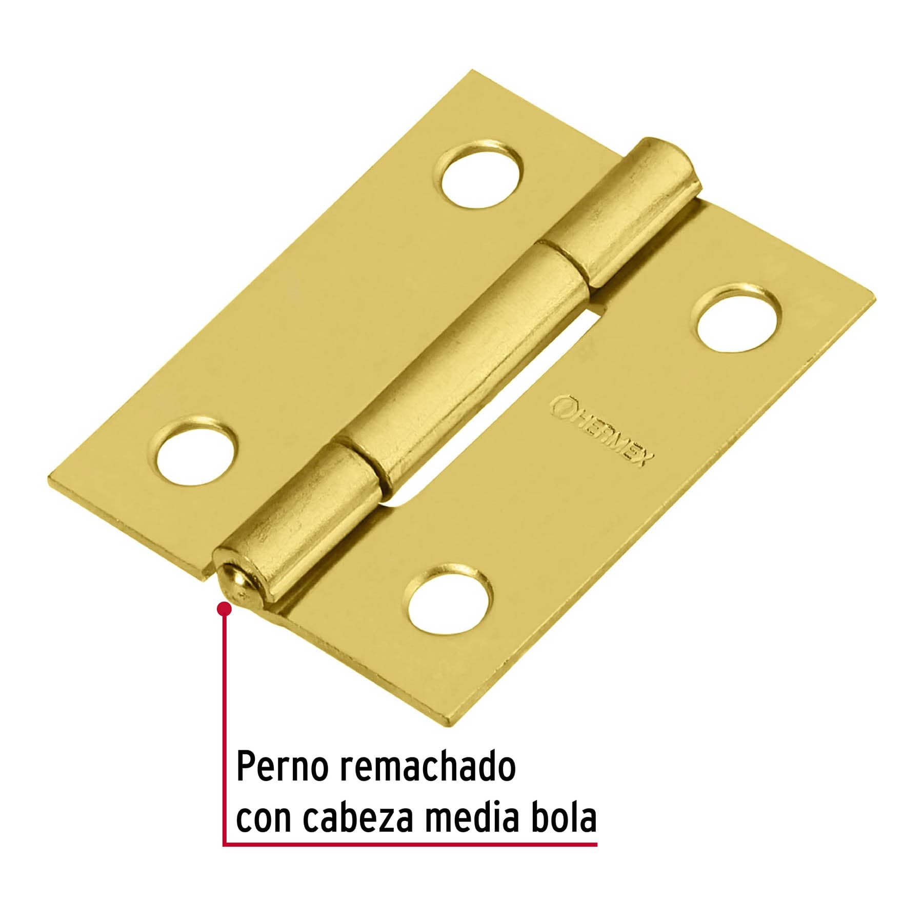 Bolsa con 2 bisagras rectangulares 1-1/2', acero latonado - BR-151B / 43206