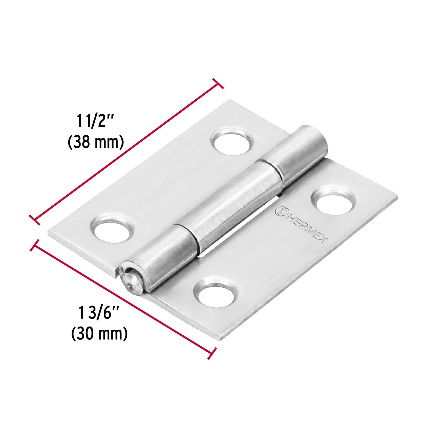 Bisagra rectangular 1-1/2', acero inoxidable - BR-154 / 43200