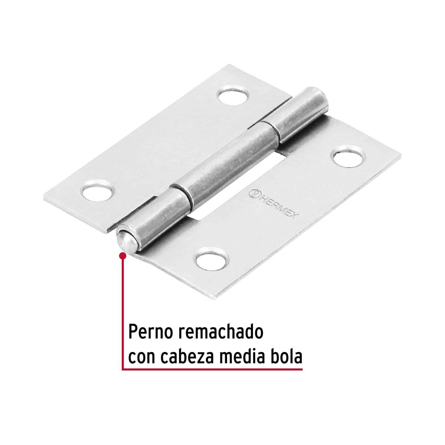 Bisagra rectangular 2', acero pulido - BR-200 / 43187