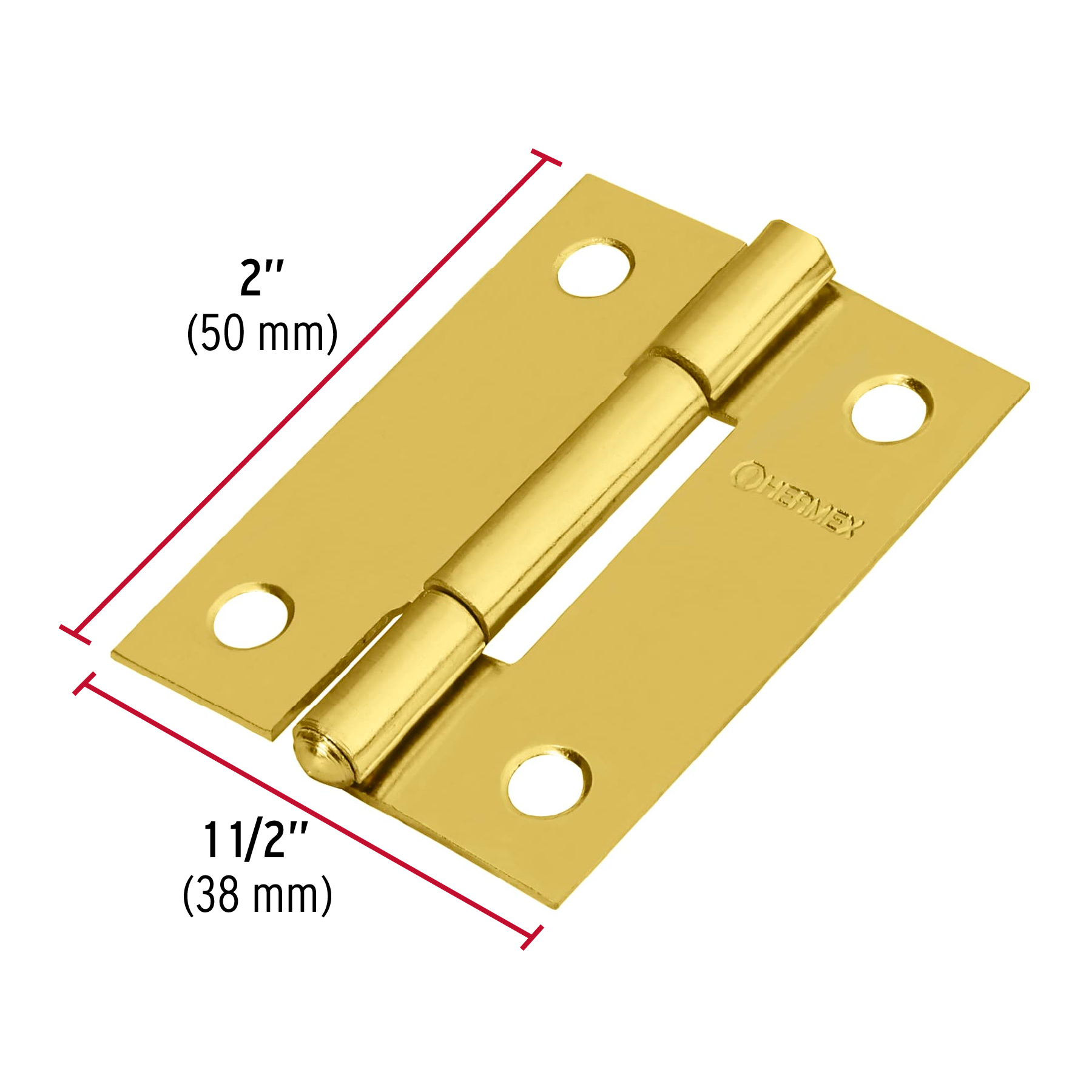Bisagra rectangular 2', acero latonado - BR-201 / 43194