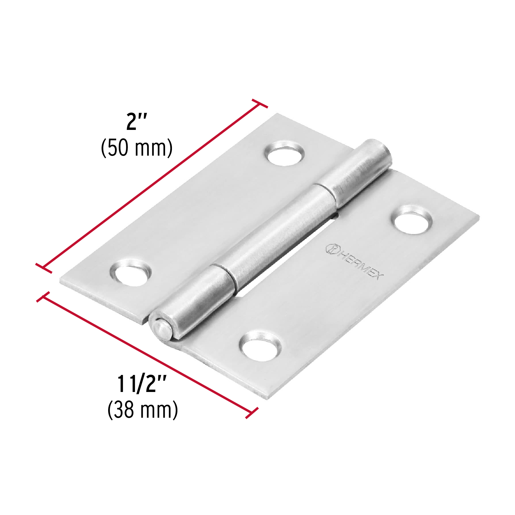 Bisagra rectangular 2', acero inoxidable - BR-204 / 43201