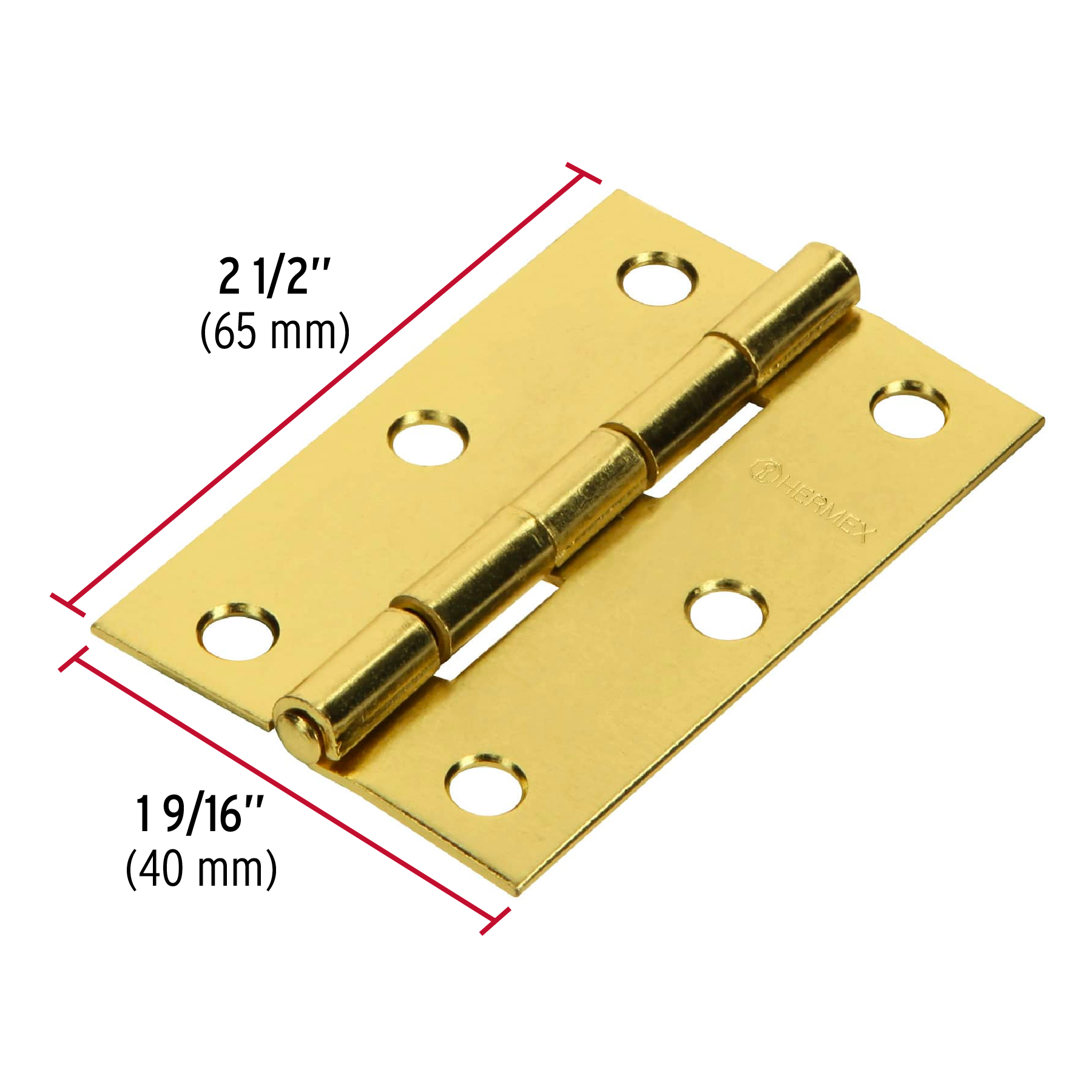 Bisagra rectangular 2-1/2', acero latonado - BR-251 / 43195