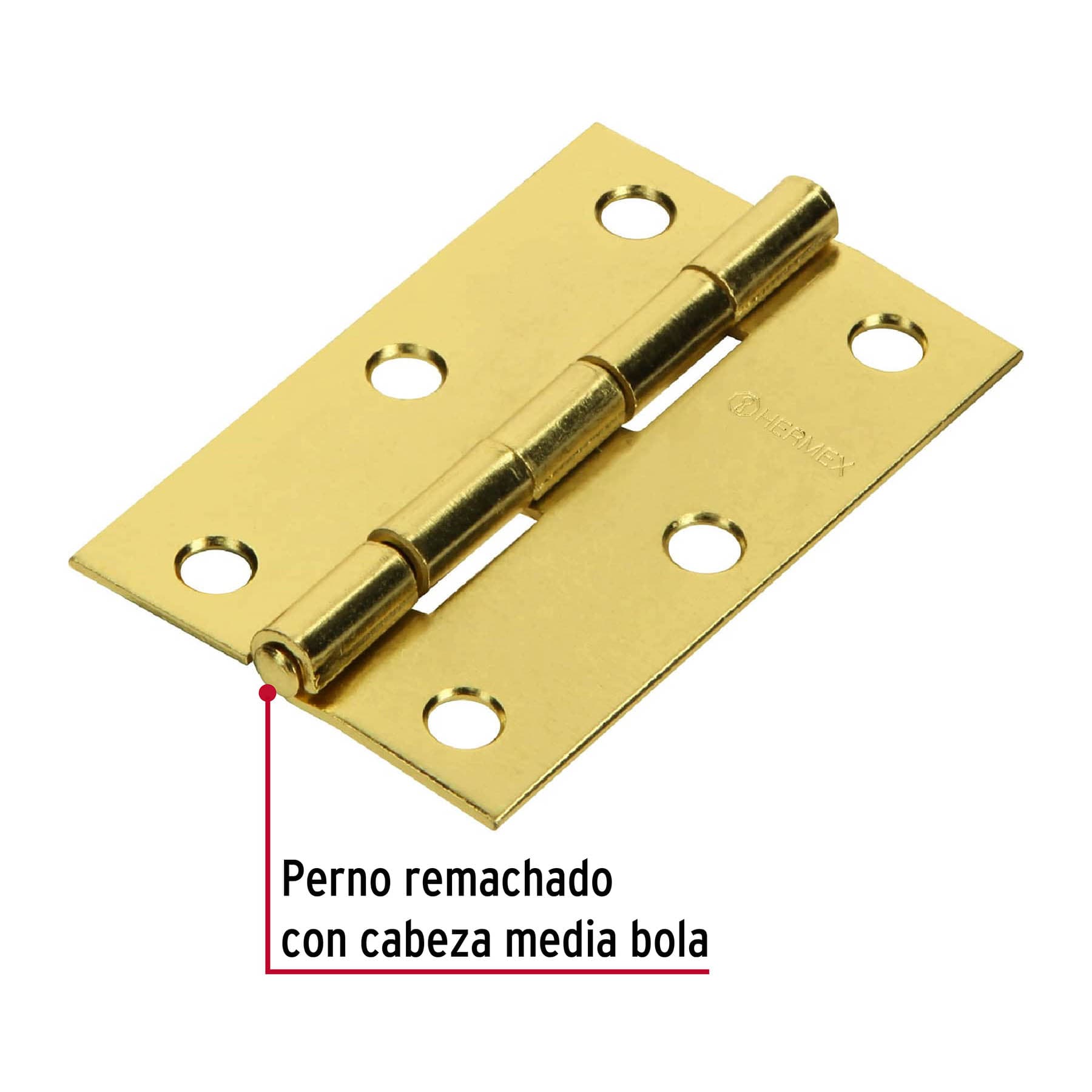 Bolsa con 2 bisagras rectangulares 2-1/2', acero latonado - BR-251B / 43208