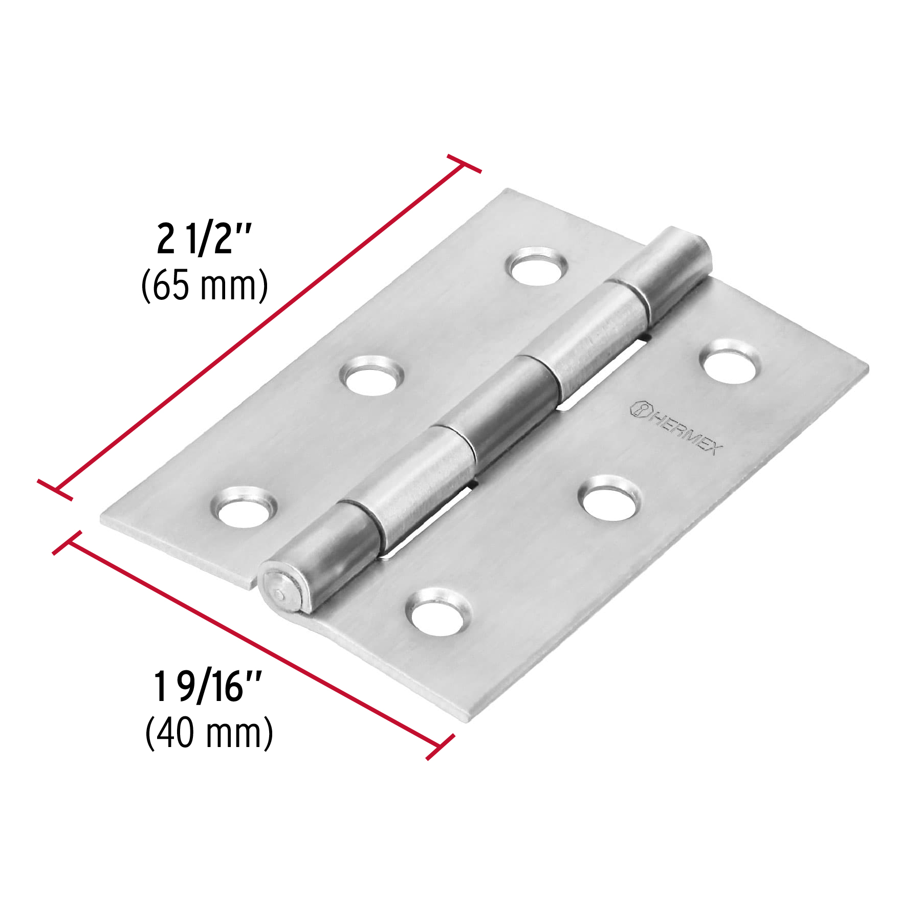 Bisagra rectangular 2-1/2', acero inoxidable - BR-254 / 43202