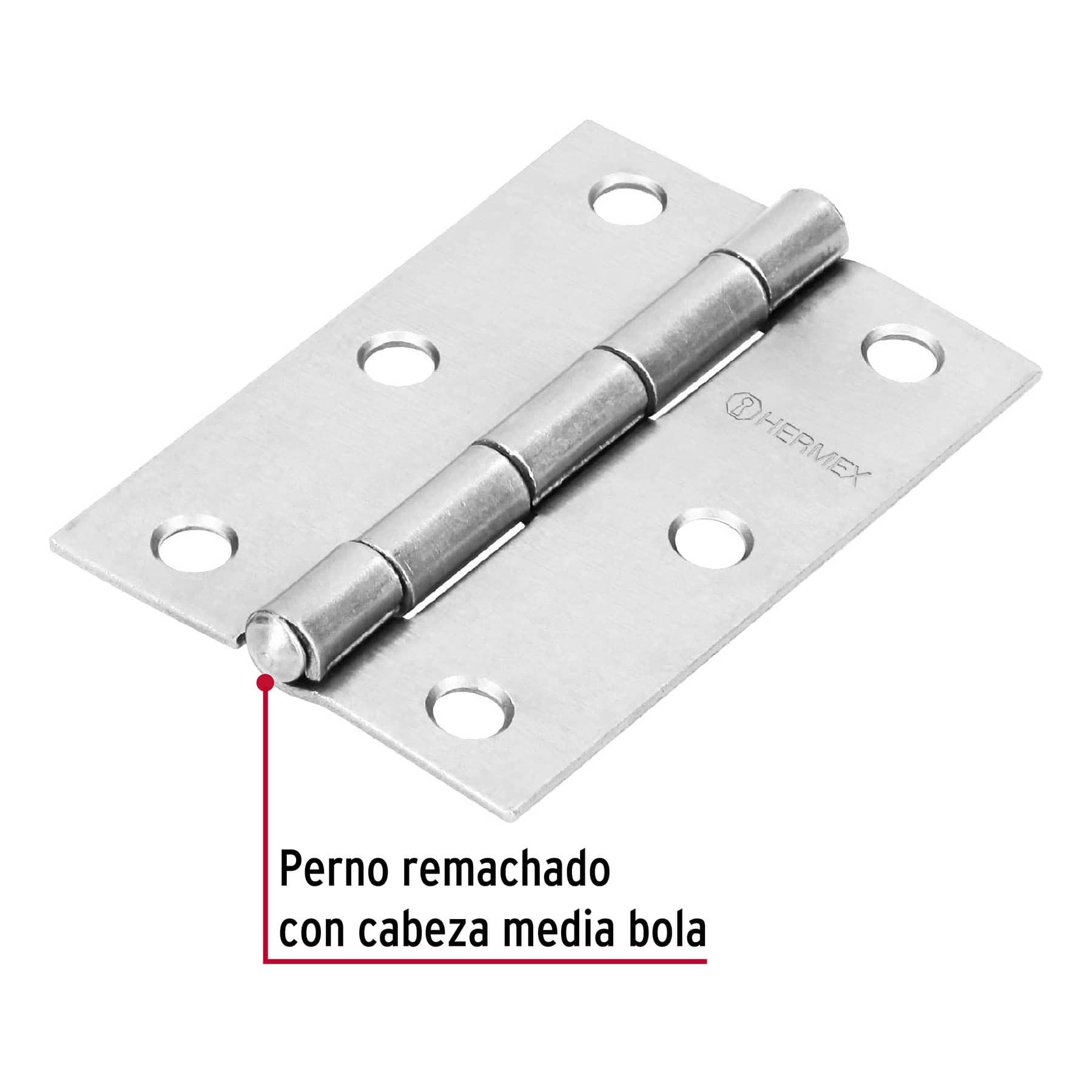 Bisagra rectangular 3', acero pulido - BR-300 / 43189
