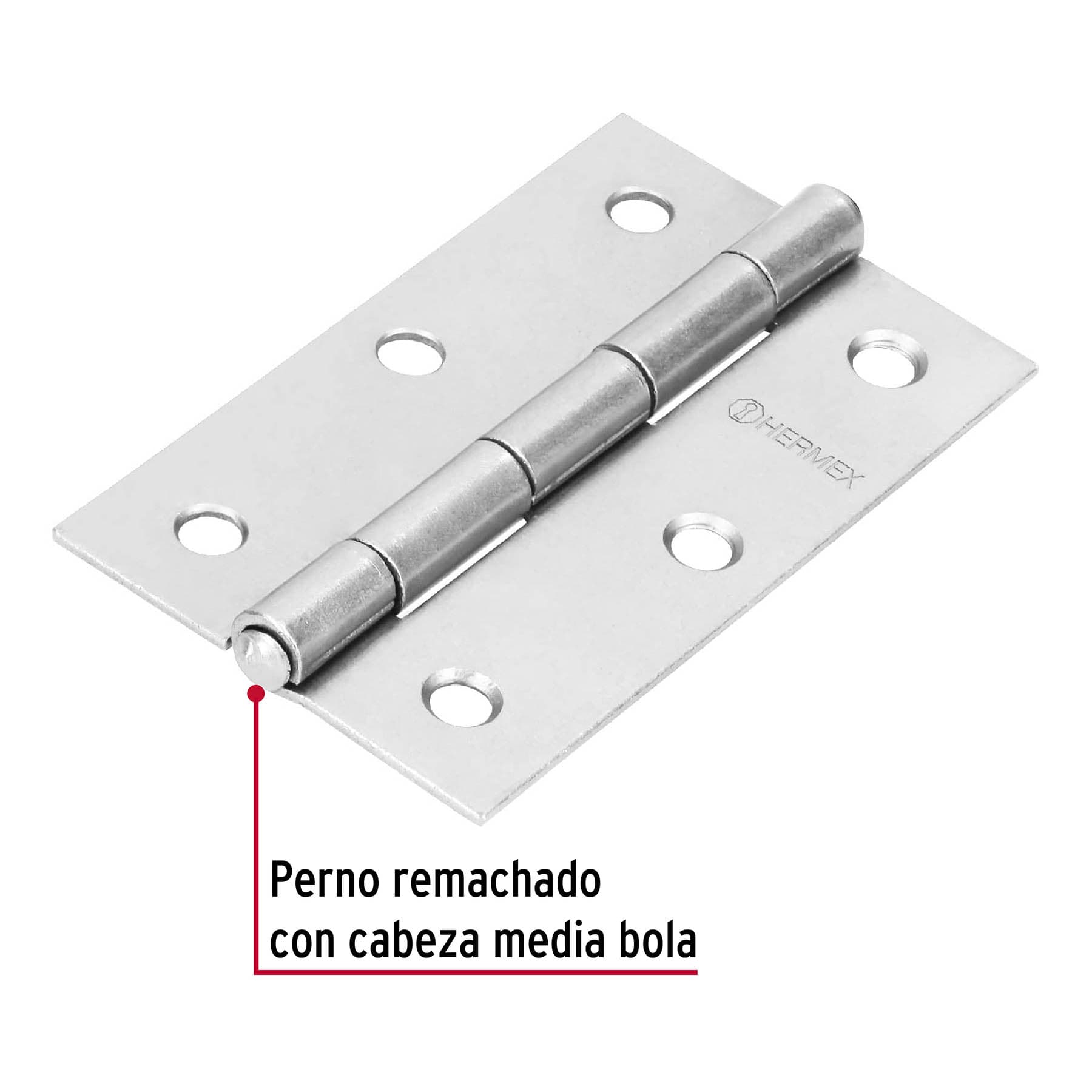 Bisagra rectangular 3-1/2', acero pulido - BR-350 / 43190