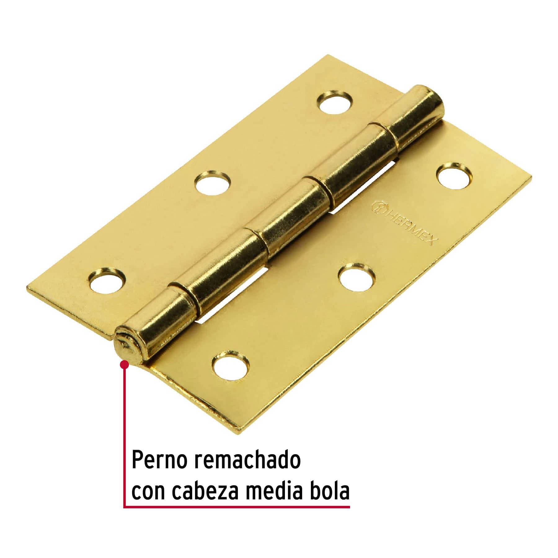 Bisagra rectangular 3-1/2', acero latonado - BR-351 / 43197