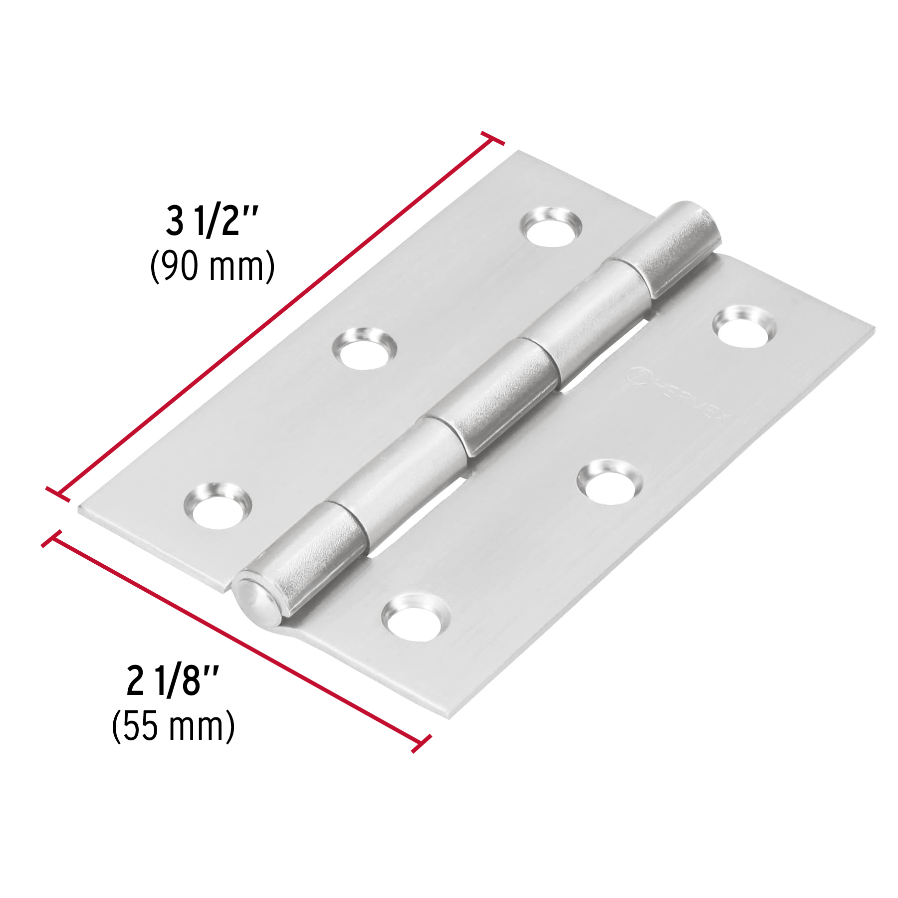 Bisagra rectangular 3-1/2', acero inoxidable - BR-354 / 43204