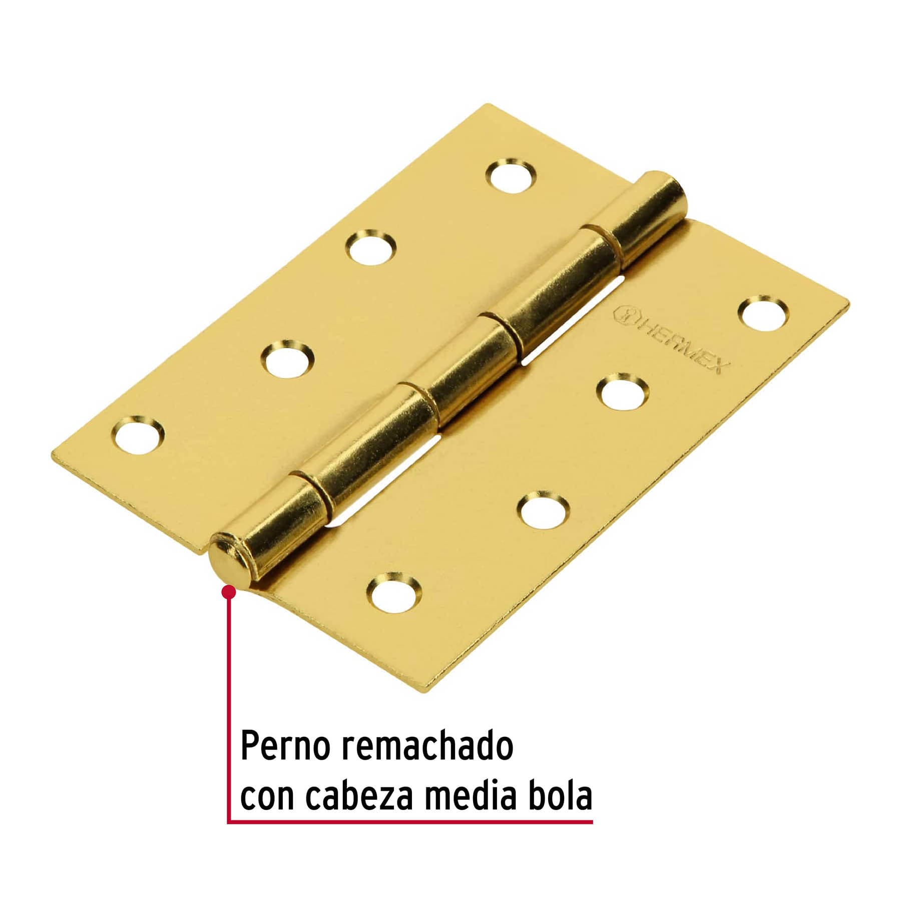 Bisagra rectangular 4', acero latonado - BR-401 / 43198