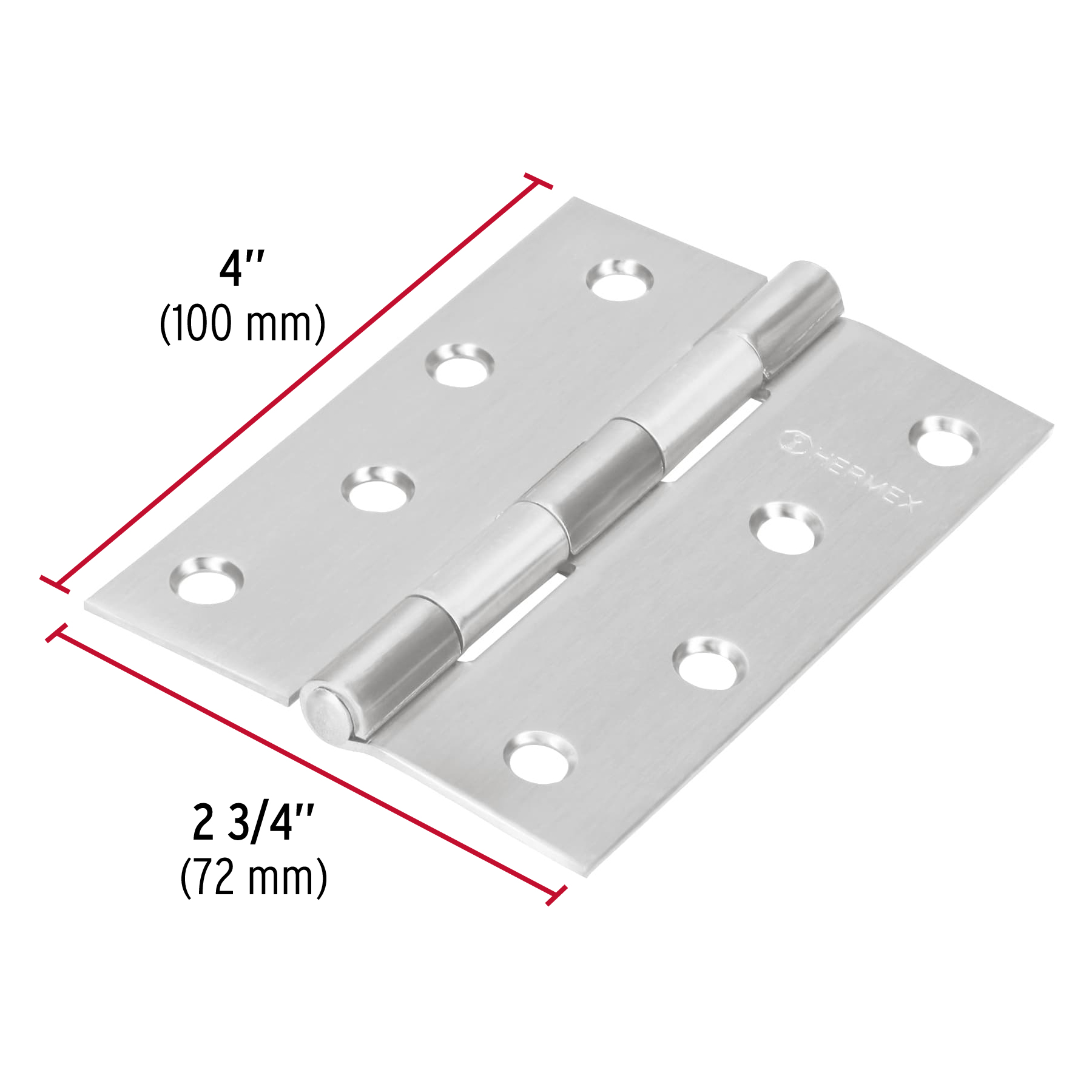 Bisagra rectangular 4', acero inoxidable - BR-404 / 43205