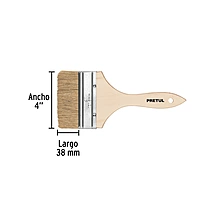 Brocha uso general, mango de madera, 4', Pretul - BRE-4 / 24476