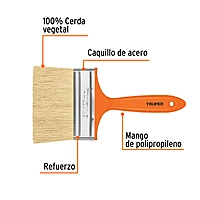 Brocha para encalar e impermeabilizar, mango de plástico, 5' - BREN-5 / 14493