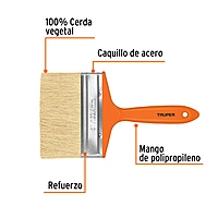 Brocha para encalar e impermeabilizar, mango de plástico, 6' - BREN-6 / 14494
