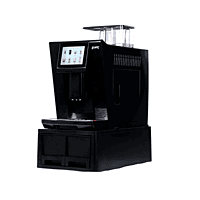 Side profile of the Atlantis Brew fully automatic machine highlighting the adjustable coffee spout.