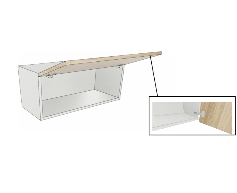 BRIDGE WALL CABINET 1 DOOR FLIP UP PULL OUT