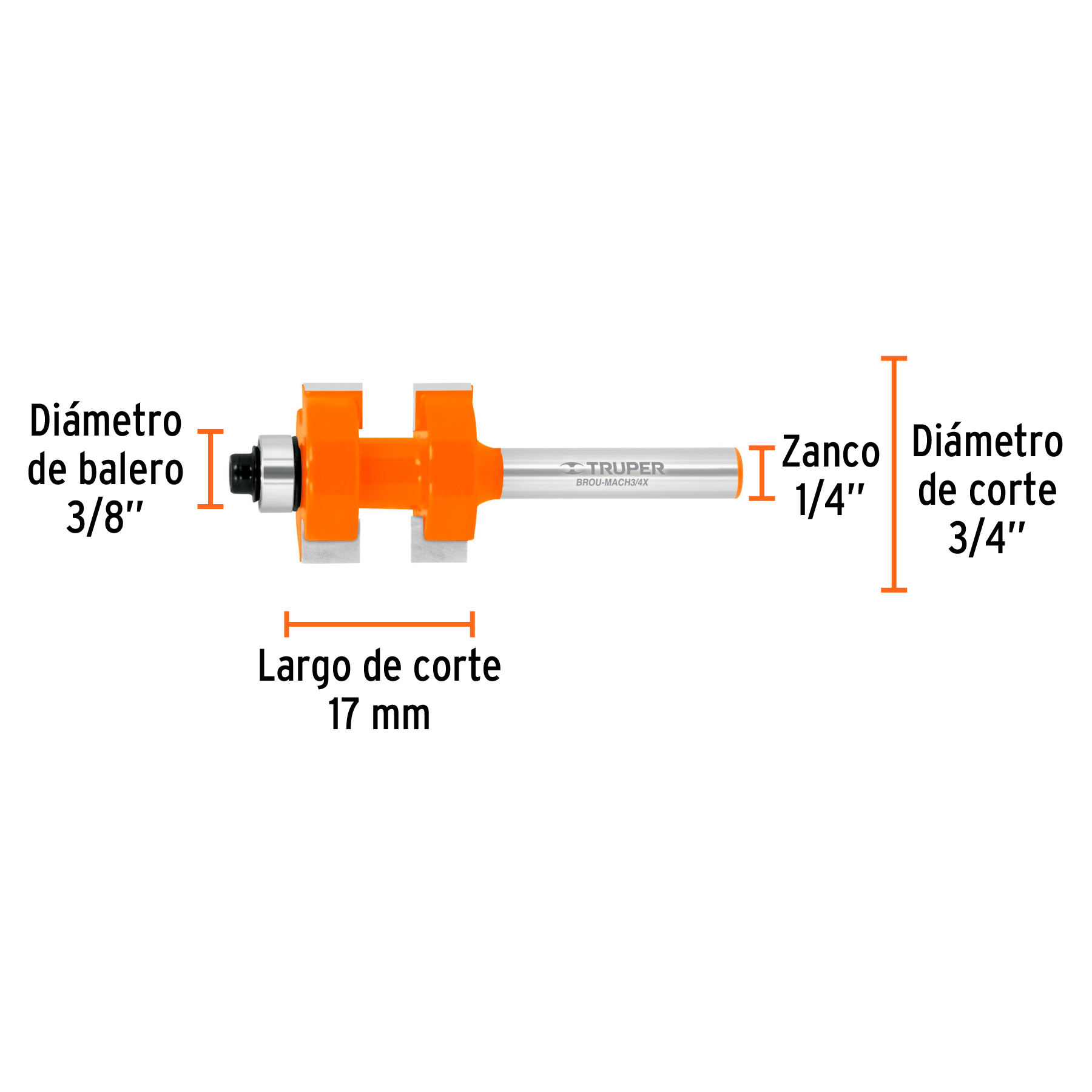 Juego de machimbrador, 3/4', con balero - BROU-MACH3/4X / 10671