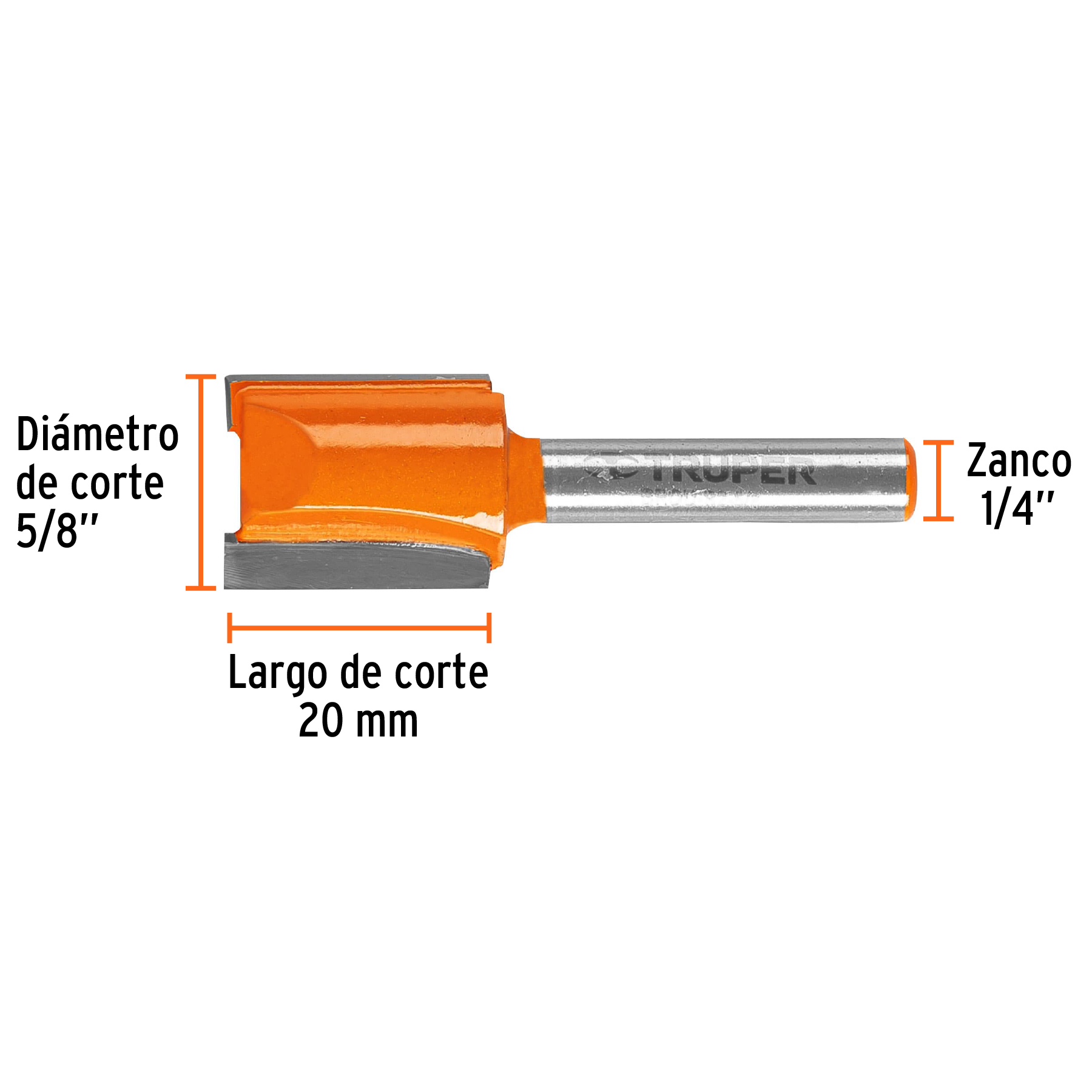 Broca para router, recta 2 filos, 5/8' - BROU-R2-5/8 / 11457