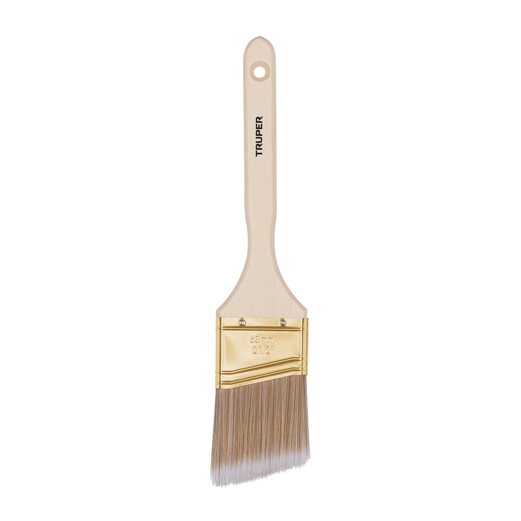 Brocha cerdas sintéticas, mango madera,corte angular, 2-1/2' - BRT-2-1/2AS / 13340