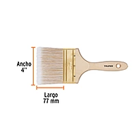 Brocha cerdas sintéticas,mango de madera, corte recto, 4' - BRT-4S / 13347
