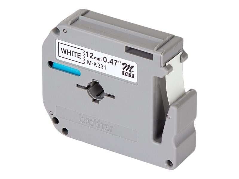 BROTHER 1/2" M TAPE 12mm BLACK ON WHITE