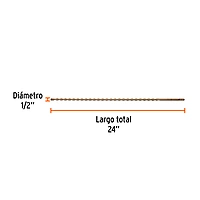 Broca SDS Plus 1/2 x 24', Truper, 101147 - BS-1/2X24